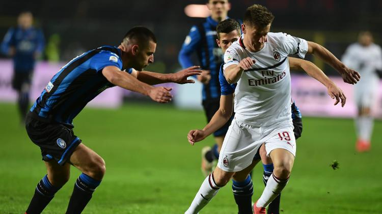 Piatek, jogador do Milan, marcou dois gols na vitória da equipe sobre a Atalanta - Miguel Medina/AFP - Miguel Medina/AFP