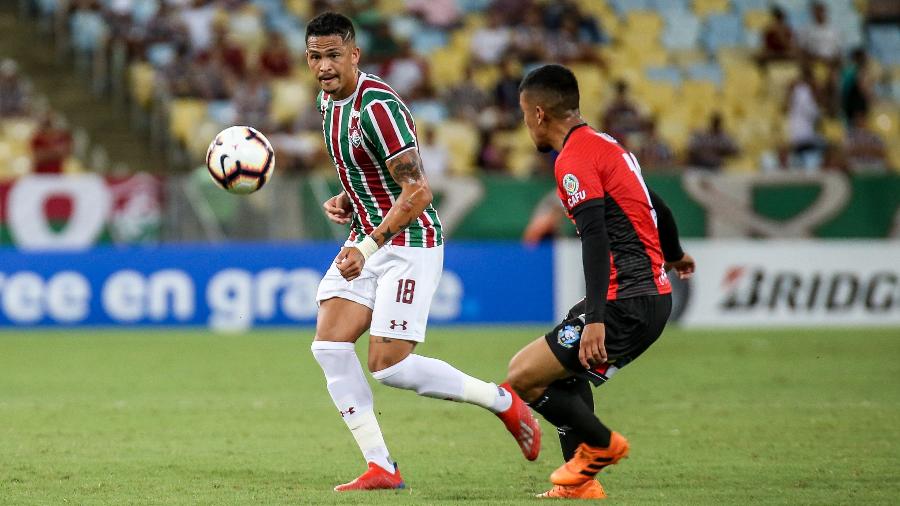 Luciano, durante partida entre Fluminense e Antofagasta - LUCAS MERÇON / FLUMINENSE F.C.