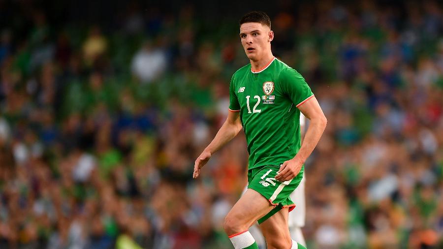 Declan Rice chegou a defender a seleção irlandesa em amistosos, mas pediu à Fifa liberação para jogar pela Inglaterra - Seb Daly/Sportsfile via Getty Images