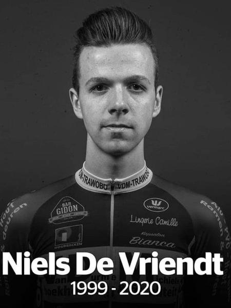 Niels De Vriendt, ciclista de 20 anos, morreu após passar mal durante prova - Divulgação/VDM-Trawobo