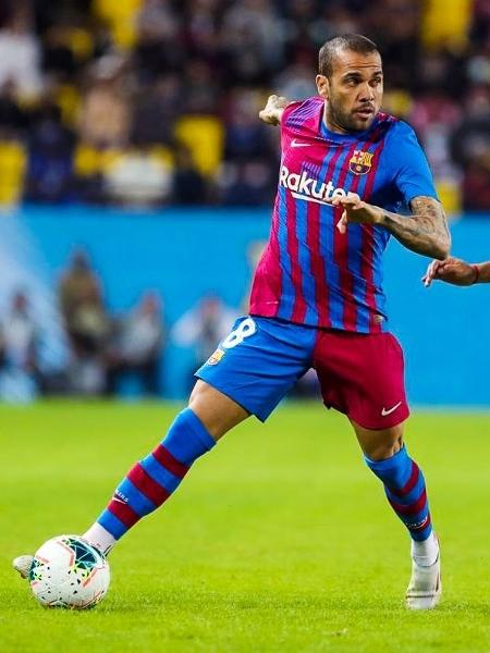 Daniel Alves em sua reestreia pelo Barcelona, em amistoso contra o Boca Juniors em dezembro de 2021 - Divulgação/FC Barcelona