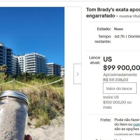 Areia da praia onde Brady anunciou a aposentadoria vem sendo vendida na internet por muito dinheiro - Divulgação/ebay