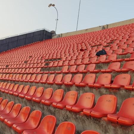 Arquibancada do MorumBis após jogo entre São Paulo e Nacional-URU pela Copa Libertadores