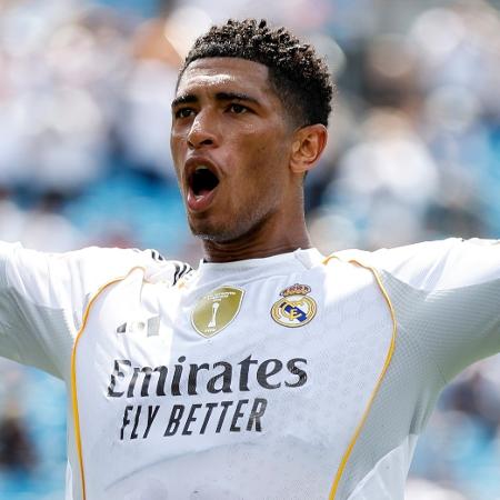 Bellingham comemora gol marcado pelo Real Madrid contra o Pachuca no Mundial Bellingham comemora gol marcado pelo Real Madrid contra o Pachuca no Mundial