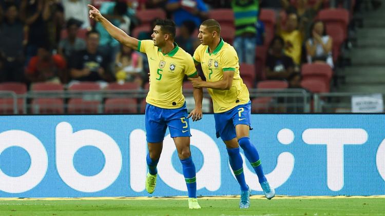 Casemiro marcou o gol de empate para o Brasil no amistoso contra a Nigéria - Roslan Rahman/AFP - Roslan Rahman/AFP