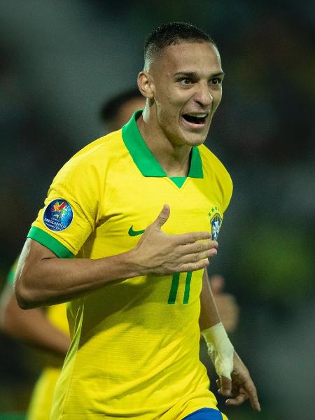 Antony abriu o placar para o Brasil diante da Bolívia no pré-Olímpico - Lucas Figueiredo/CBF