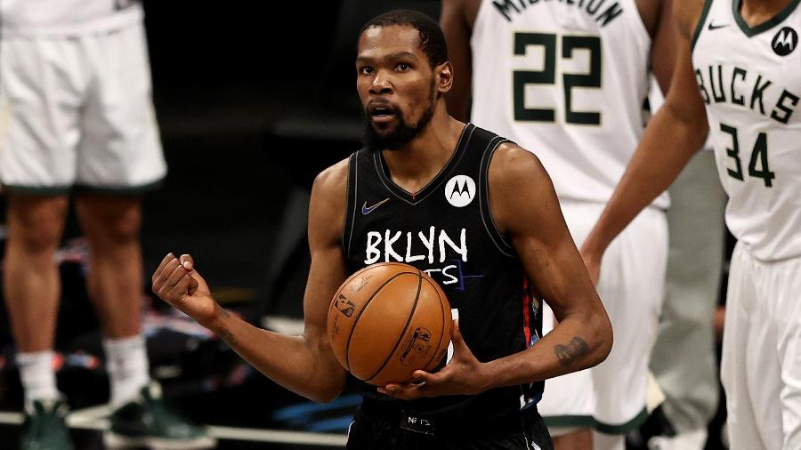 Kevin Durant, do Brooklyn Nets, foi convocado para defender a seleção dos EUA nas Olimpíadas de Tóquio - Elsa/Getty Images/AFP