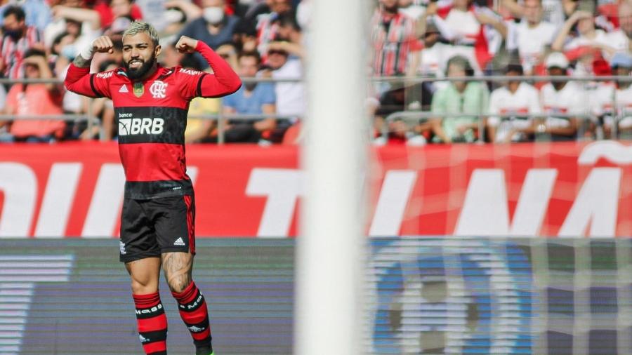 Gabigol comemora gol marcado pelo Flamengo contra o São Paulo - Guilherme Drovas/AGIF