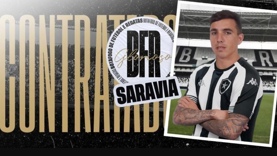 Botafogo anuncia a contratação do lateral-direito Saravia - Reprodução site oficial Botafogo