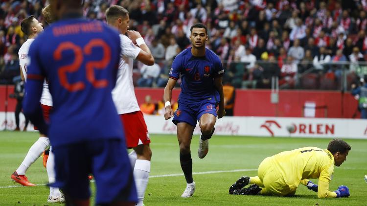 Gakpo opens the scoring for Netherlands vs Poland in Nations League match - ANP via Getty Images - ANP via Getty Images