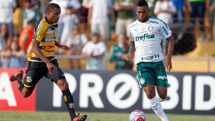Borja conduz a bola na partida Novorizontino x Palmeiras pelas quartas de final do Paulista 2019 - Thiago Calil/AGIF