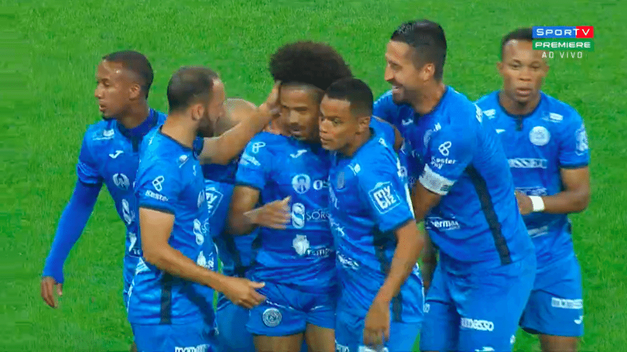 Gabriel comemora gol do São Bento contra o Corinthians pelo Campeonato Paulista - Transmissão Premiere