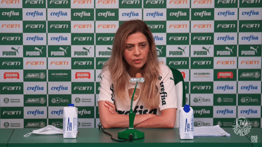 Leila Pereira concede primeira entrevista coletiva como presidente do Palmeiras - Reprodução/YouTube