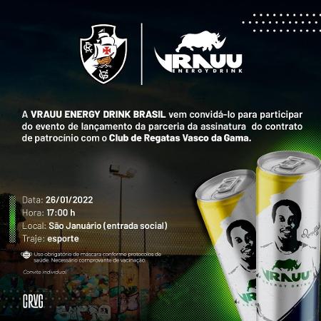 Evento em São Januário marcará a assinatura de contrato entre Vasco e a Vrauu Energy Drink Brasil - Divulgação