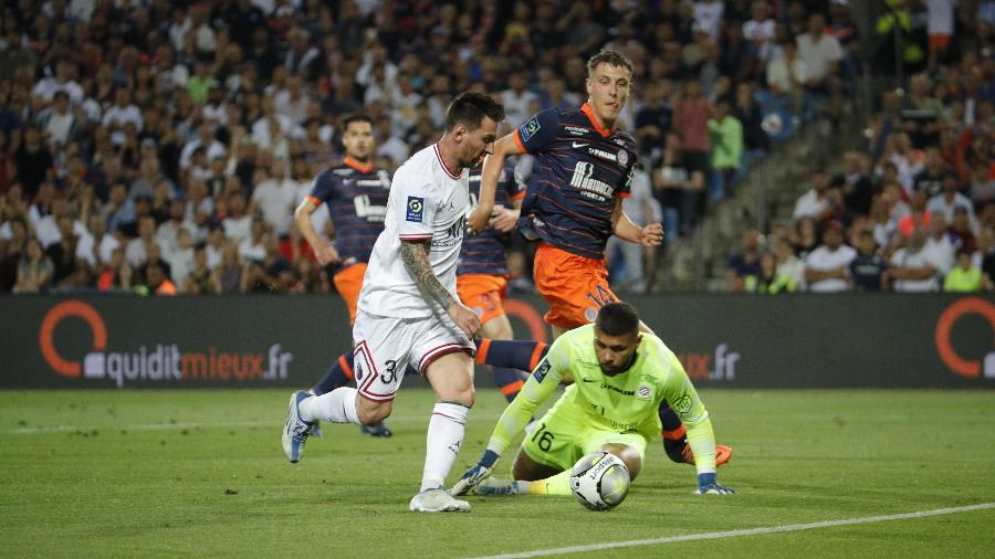 Messi marca o segundo gol no jogo entre Montpellier x PSG - Reprodução/Twitter/PSG