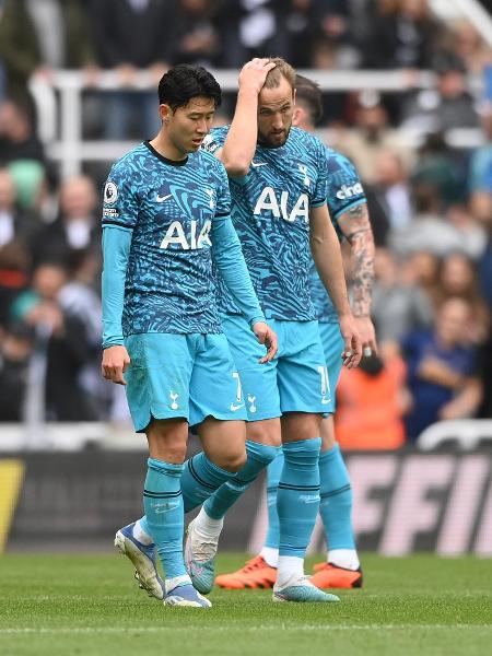 Son Heung-Min e Harry Kane lamentam goleada do Tottenham para o Newcastle - Stu Forster/Getty Images