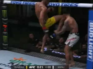 Vinicius Lok Dog vence com joelhada voadora e ganha 'luta da noite' no UFC