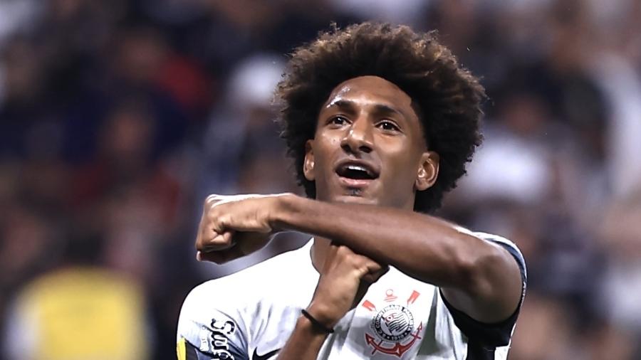 Talles Magno comemora gol do Corinthians sobre o Velo Clube em jogo do Paulistão Talles Magno comemora gol do Corinthians sobre o Velo Clube em jogo do Paulistão