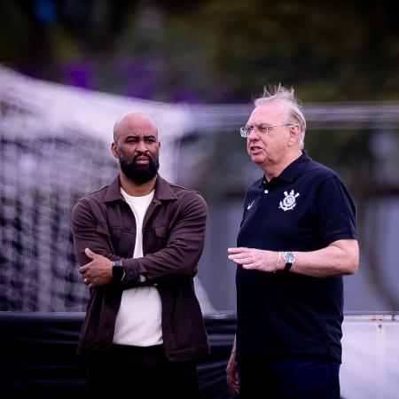 Fabinho Soldado, executivo de futebol, e Osmar Stabile, presidente interino do Corinthians Fabinho Soldado, executivo de futebol, e Osmar Stabile, presidente interino do Corinthians