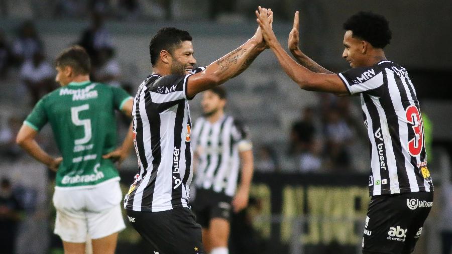 Hulk, jogador do Atlético-MG, comemora seu gol durante partida contra o Caldense, no Mineirão, pelo Estadual 2022 -  Fernando Moreno/AGIF