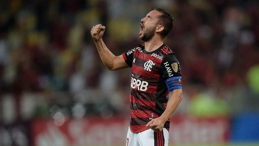 Everton Ribeiro comemora seu gol pelo Flamengo, na partida contra o Talleres - Staff images /CONMEBOL