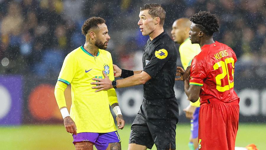 Neymar e Kudus discutiram em amistoso entre Brasil e Gana em setembro - Antonio Borga/Eurasia Sport Images/Getty Images