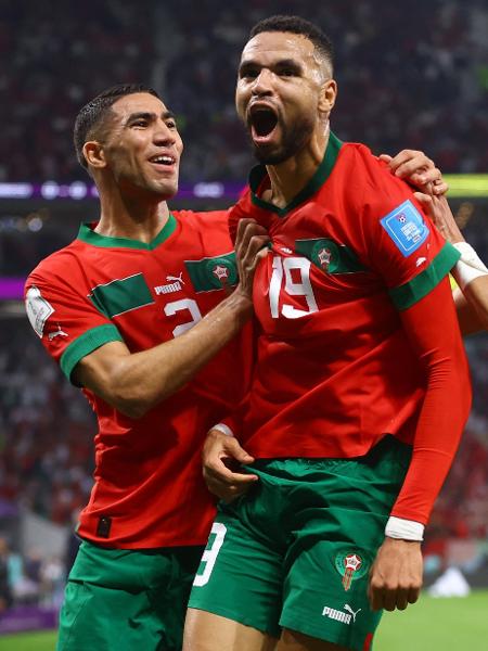 Youssef En-Nesyri comemora o gol de Marrocos sobre Portugal - REUTERS/Carl Recine