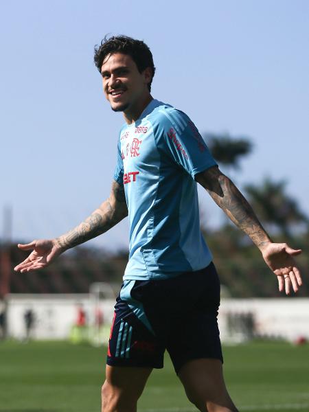 Pedro, atacante do Flamengo, em treino no Ninho do Urubu Pedro, atacante do Flamengo, em treino no Ninho do Urubu