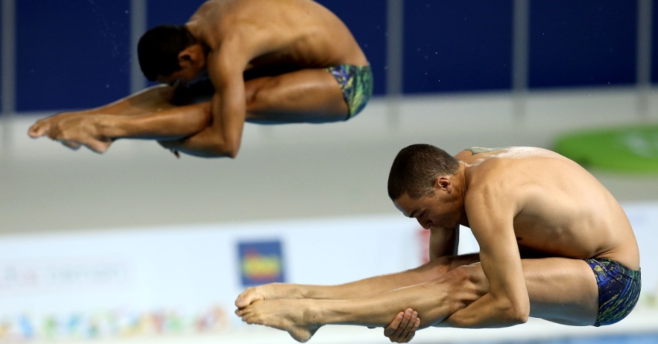 Ian Matos e César Castro saltam na final dos saltos ornamentais sincronizados na plataforma de 3m