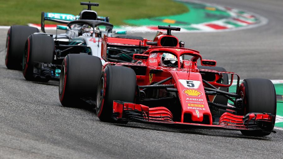 Sebastian Vettel Lewis Hamilton Mercedes Ferrari Monza - Charles Coates/Getty Images