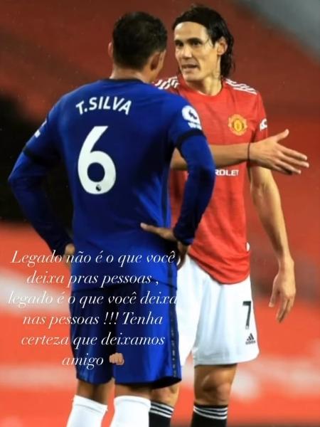 Thiago Silva destaca "legado" de Cavani em estreia pelo Manchester United - Reprodução/Instagram