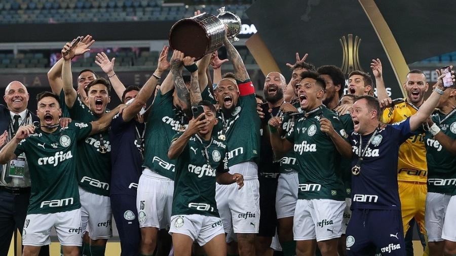 Jogadores do Palmeiras comemoram a conquista da Copa Libertadores 2020 - Cesar Greco