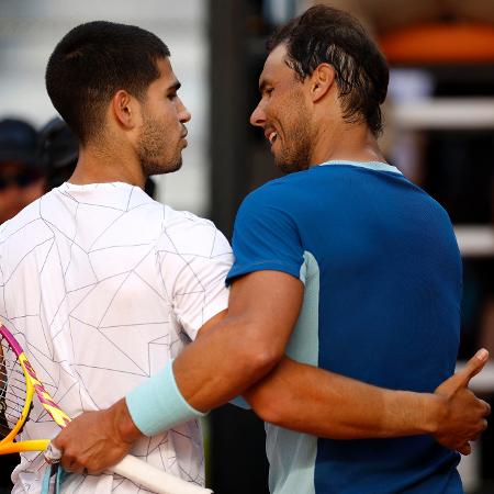 Carlos Alcaraz e Rafael Nadal disputaram as quartas de final do Masters de Madri em 2022