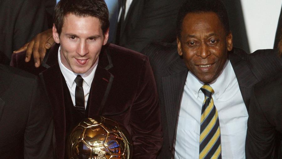 Messi e Pelé, na cerimônia da Bola de Ouro 2011
