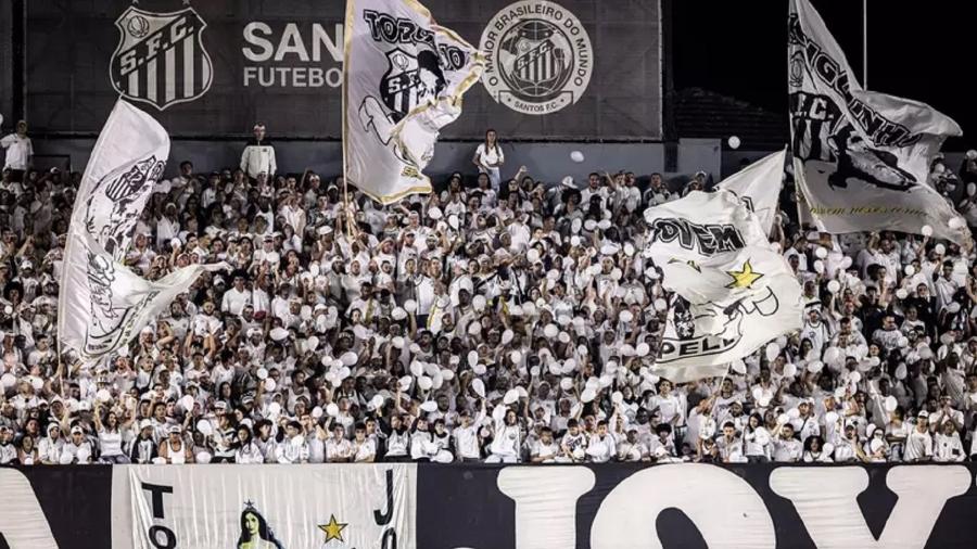 Torcida do Santos durante jogo na Vila Belmiro