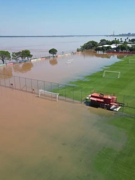 CT do Inter alagado após cheia do rio Guaíba