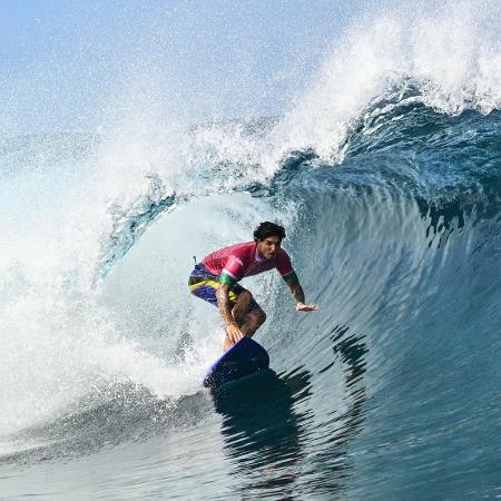 Surfista brasileiro Gabriel Medina na disputa dos Jogos Olímpicos de Paris 2024