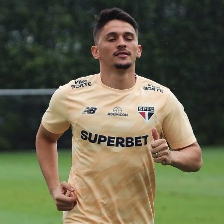 Pablo Maia durante treino do São Paulo