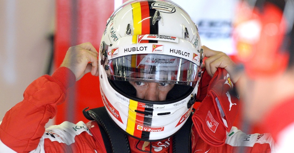Sebastian Vettel, da Ferrari, teve problemas com seu carro no primeiro treino livre desta sexta-feira