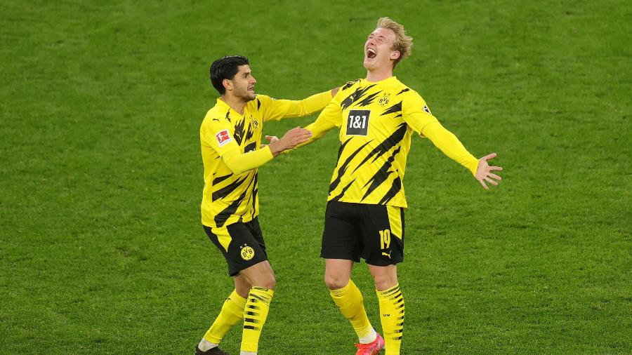 Brandt comemora gol do Borussia Dortmund contra o Hertha Berlin -  REUTERS/Friedemann Vogel 