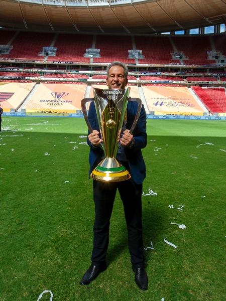 Presidente do Flamengo, Rodolfo Landim, celebra título do clube - Alexandre Vidal / Flamengo