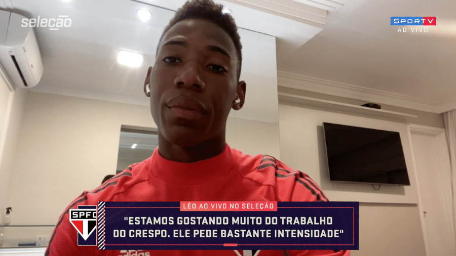 Léo, zagueiro do São Paulo, em entrevista ao "Seleção Sportv" - Reprodução / SporTV