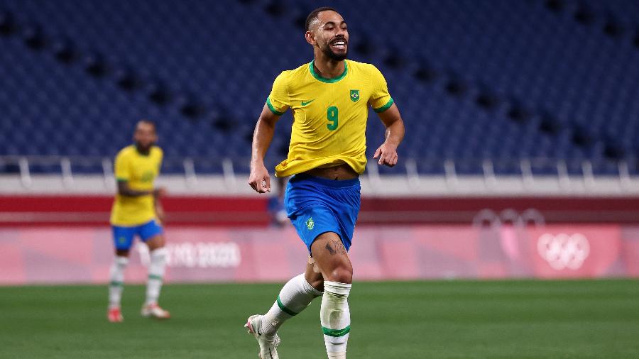 Matheus Cunha marcou pela seleção brasileira contra o Egito aos 36 minutos do primeiro tempo - Buda Mendes/Getty Images