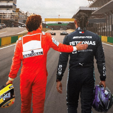 Hamilton postou uma foto em homenagem à Senna em 2021