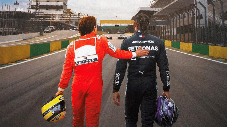 Hamilton posta montagem com Ayrton Senna e se declara: "Maior inspiração" - Instagram