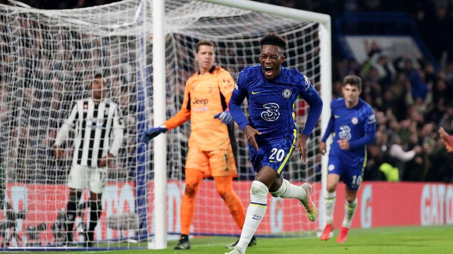 Callum Hudson-Odoi comemora gol do Chelsea contra a Juventus pela Liga dos Campeões - Action Images via Reuters