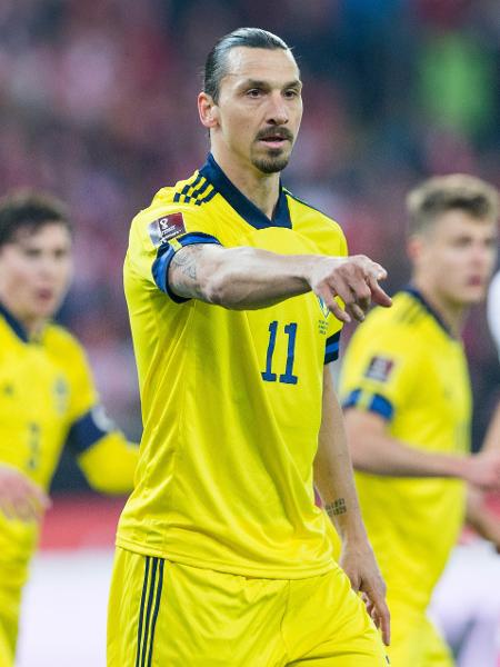 Zlatan Ibrahimovic em sua partida mais recente pela seleção sueca, em março de 2022. - NurPhoto/NurPhoto via Getty Images