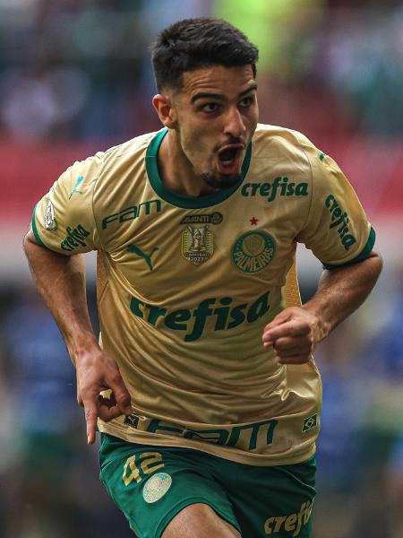 Flaco López celebra gol em Vasco x Palmeiras, duelo do Campeonato Brasileiro