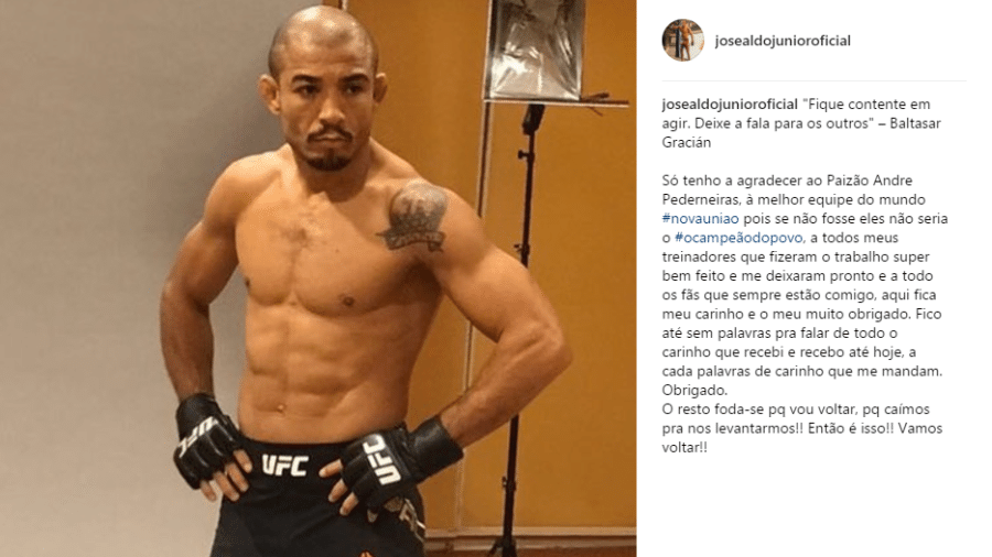 José Aldo fala despencou no ranking oficial do maior torneio de MMA do mundo - Reprodução / Instagram