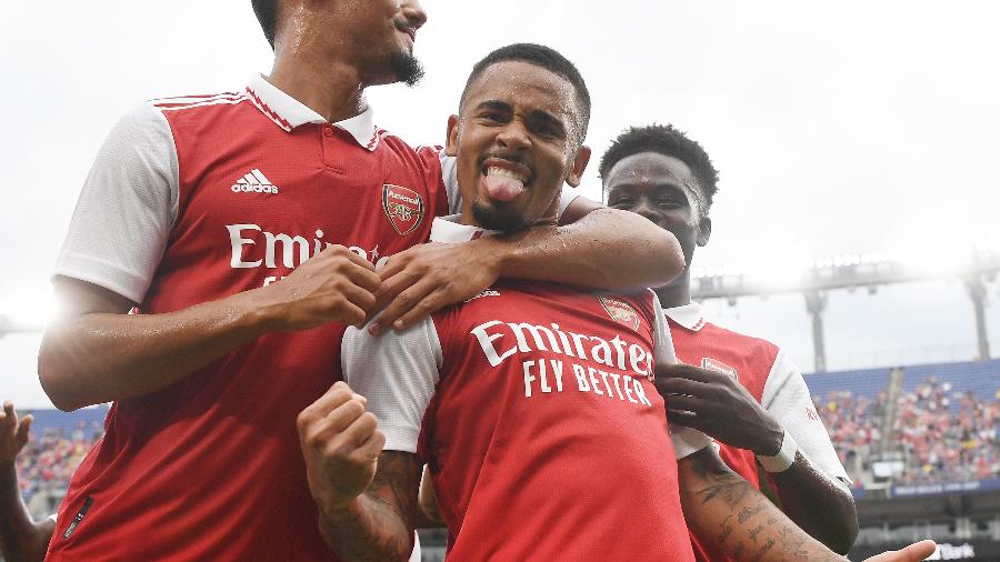 Gabriel Jesus marcou na vitória do Arsenal por 2 a 0 sobre o Everton, em amistoso de pré-temporada - Divulgação/Arsenal